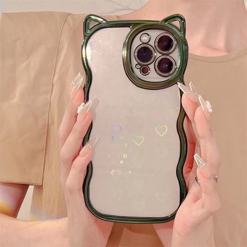 Wave and cat ears Style phonecase TPU Material,Soft